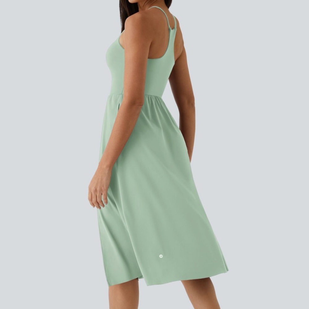Halara – Everyday Midi Chill Dress La La Land (Light Bean Green), Size XL. NWT. - Picture 2 of 10